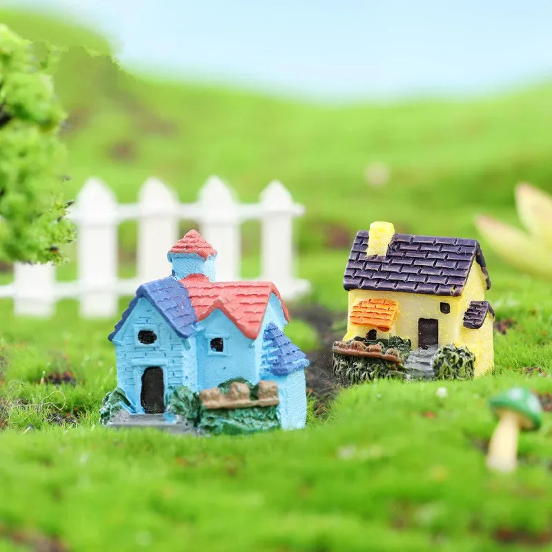 1 Pcs European-style Country Villa Mini Simulation Small House Macaroon Color Microlandscape DIY Decorative Ornaments