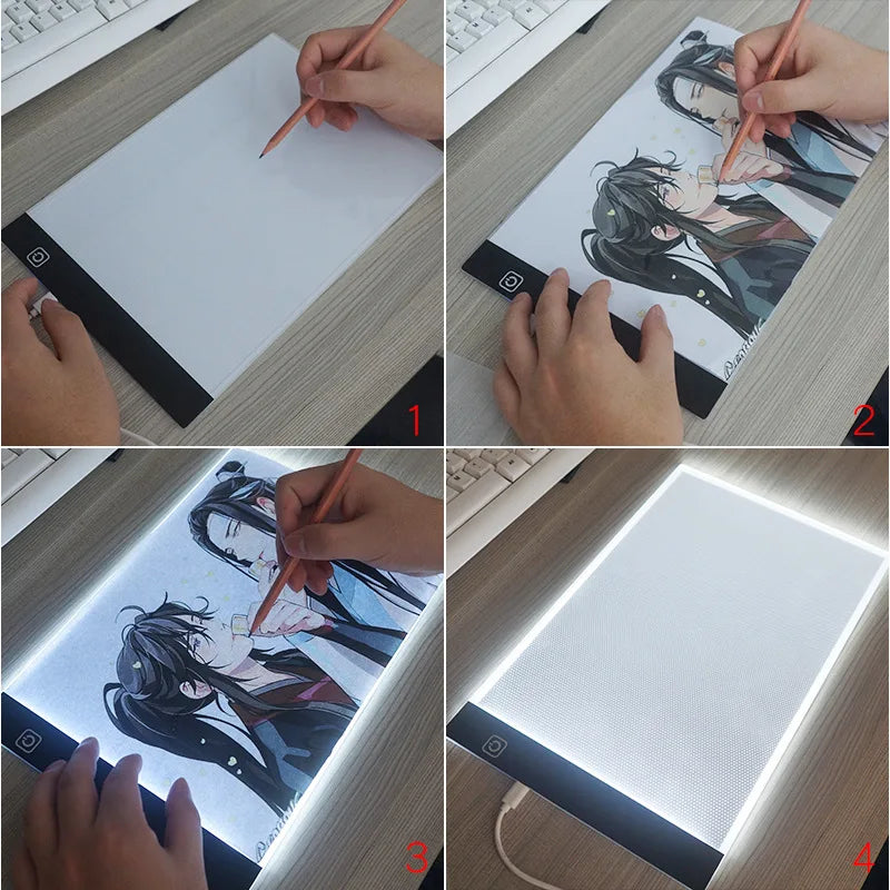 A4 Level Dimmable Led Drawing Copy Pad Board Children's Toy Painting Educational Kids Grow Playmates Creative Gifts For Child