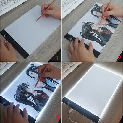 A4 Level Dimmable Led Drawing Copy Pad Board Children's Toy Painting Educational Kids Grow Playmates Creative Gifts For Child