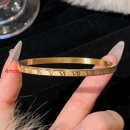 ZAKOL 5/1pcs Sparkling Zirconia Inlaid Stainless Steel Bracelet Set for Women Stackable Bangles Fashion Non Fading Jewelry Gi