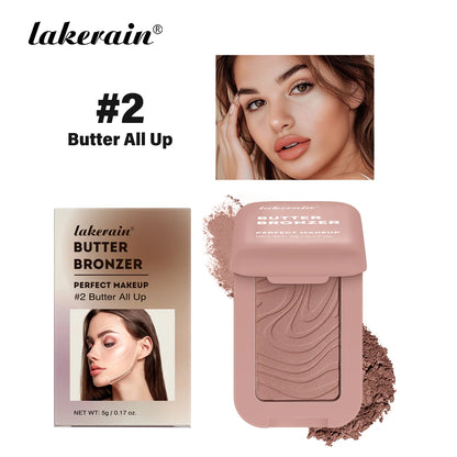 Lakerain Butter Bronzer Cream Women Waterproof Genteel Girl Nude Makeup Silky Shimmer Monochrome Blush Korean Face Cosmetics 