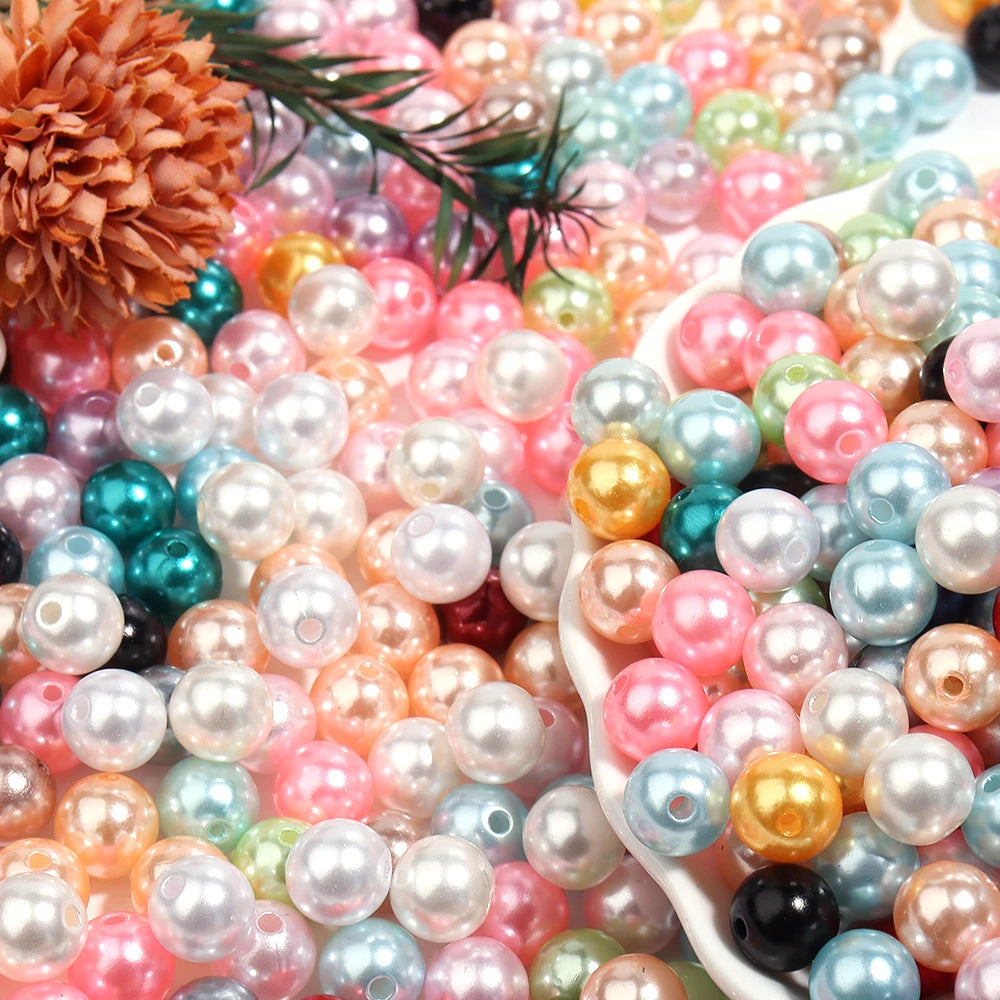 50-1000pcs/Lot Round ABS Imitation Pearl Beads Loose Beads Plastic Acrylic Spacer Bead For Jewelry Making Diy Bracelet Neckla
