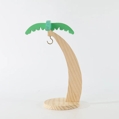 Wooden Banana Rack Hanging Kitchen Rack Simulated Leaf Decorative Fruit Vertical Storage Rack with Hook Kitchen Decoration - 