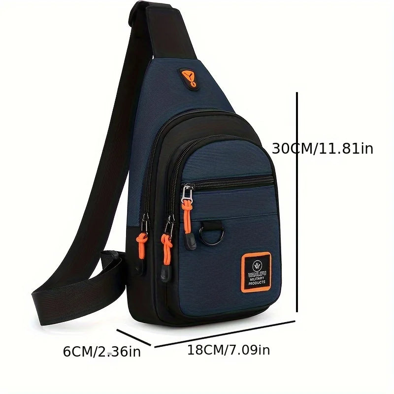 Men's Leisure Outdoor Hiking Bike Shoulder Bag, Waterproof Sports Crossbody Bag, Travel Backpack, Men's Chest Bag, Shoulder B