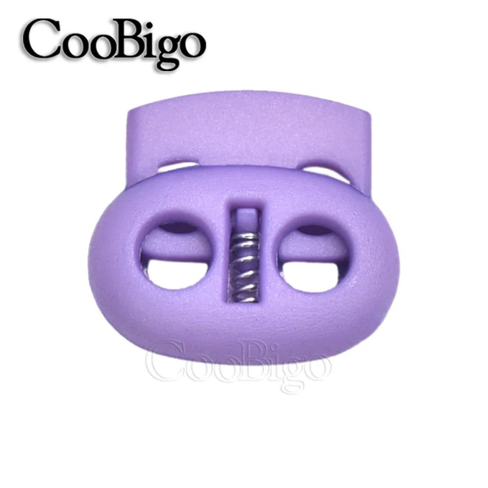 12pcs Plastic Stopper Cord Lock Bean Toggle Clip Apparel Shoelace Sportswear Rope Paracord Lanyard Accessories Colorful 5mm H
