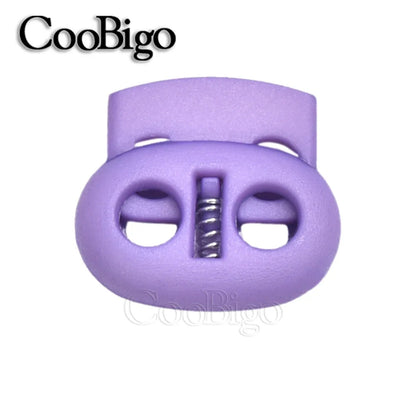 12pcs Plastic Stopper Cord Lock Bean Toggle Clip Apparel Shoelace Sportswear Rope Paracord Lanyard Accessories Colorful 5mm H