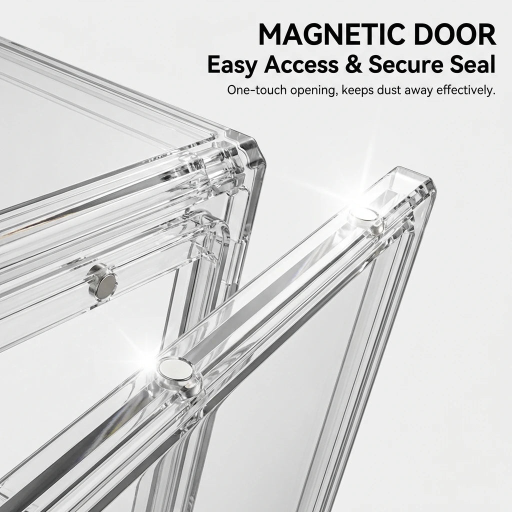 1 Pc Clear Acrylic Figure Display Case with Two Removable Shelves, Waterproof and Dustproof Storage Box for Mini Figurines