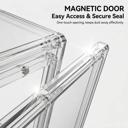 1 Pc Clear Acrylic Figure Display Case with Two Removable Shelves, Waterproof and Dustproof Storage Box for Mini Figurines