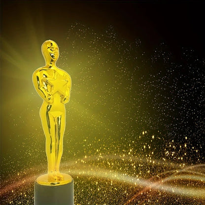 1/3/6/12pcs Golden Trophy Statuettes, Plastic Oscar Style Award Trophies for Party Decorations, Appreciation Gifts