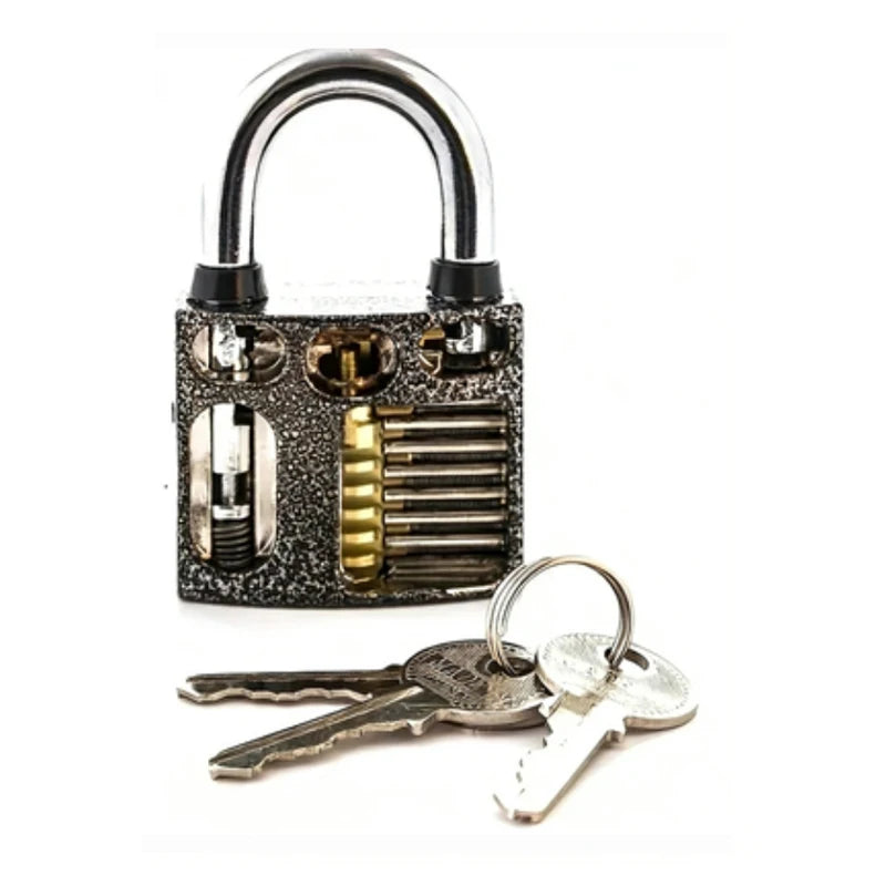 Locksmith Transparent Locks Pick Visible Cutaway Mini Practice View Padlock Hasps Training Skill For Furniture Hardware