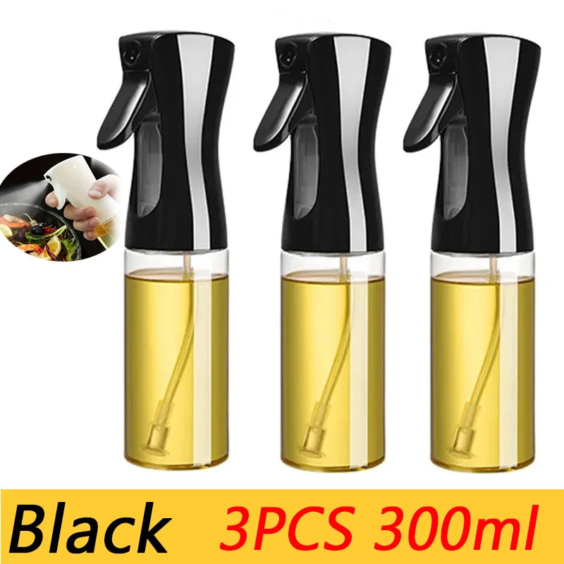 200/300/500mlOil Spray Plastic Household Kitchen Oil Spray Bottle Or Oil Brush Nebulizing Mist Filling Cooking Dual Use BBQ -
