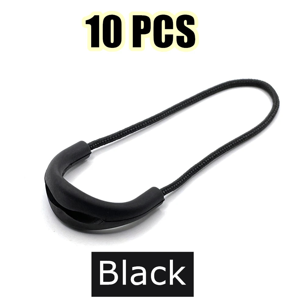 10 Pcs/Pack Mix Color Zipper Pull Cord Zipper Head Pull Puller End Fit Rope Tag Fixer Zip Cord for Garment Bags Accessory - B