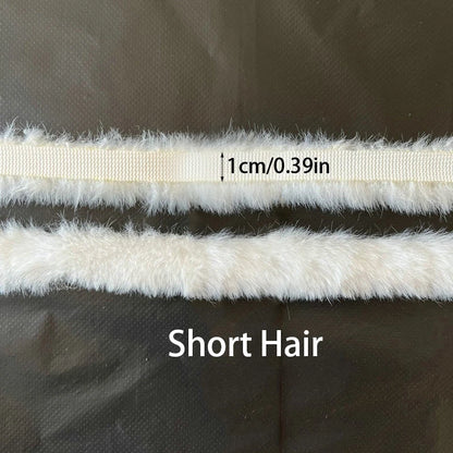 1m Faux Rabbit Fur Ribbon Trimming Fabric Soft Fluffy Plush Hair Tapes Stripe Fabric For DIY Garment Crafts Sewing Accessorie
