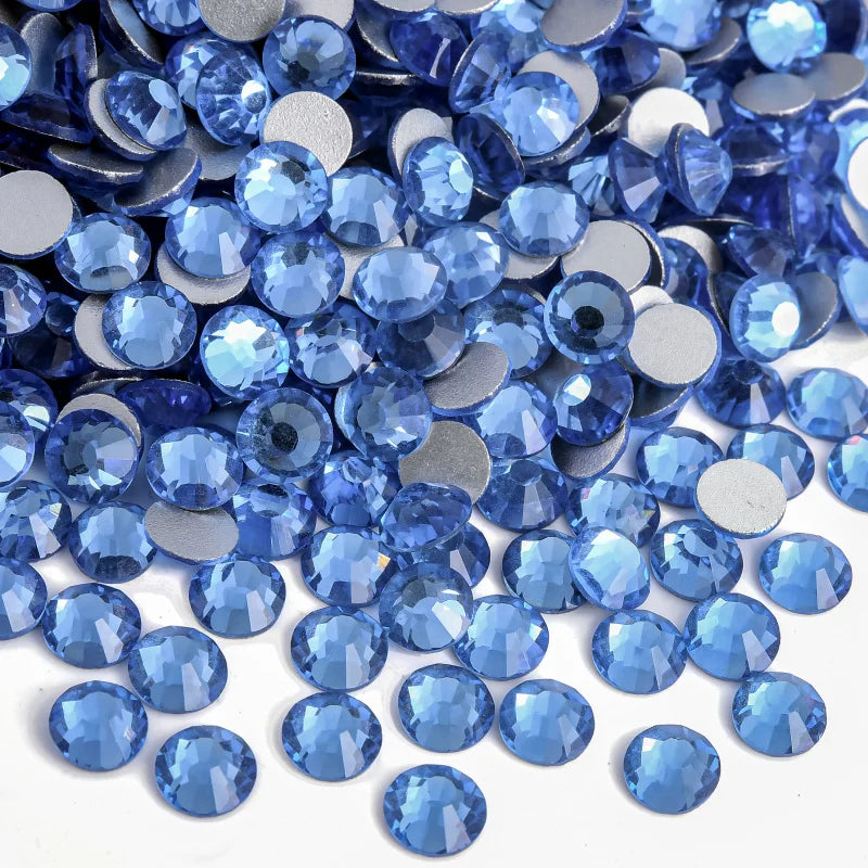 Billow Blue Series Non Hotfix Rhinestones SS6-SS30 Nail Charm Art Flatback Crystals Super Glitter Glass Strass for DIY Craft 