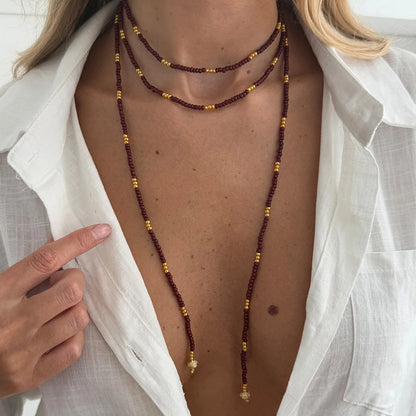 SHIXIN Vintage Seed Beads Chain Long Choker Necklace Women Stackable Adjustable Sweater Chain 2026 Fashion Jewelry Accessorie