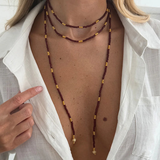 SHIXIN Vintage Seed Beads Chain Long Choker Necklace Women Stackable Adjustable Sweater Chain 2026 Fashion Jewelry Accessorie