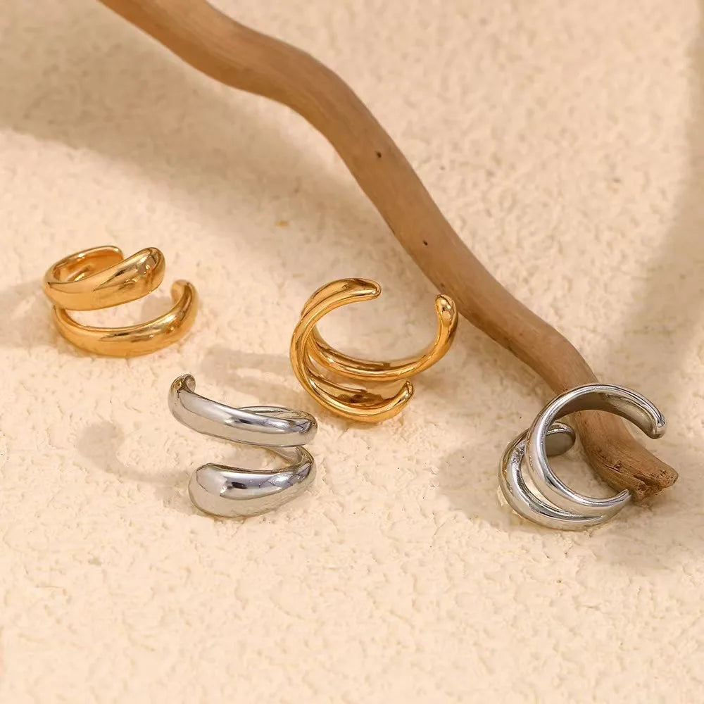 Punk Piercless Ear Clip Earring for Women Classic Gold Color Trendy Earcuff Earrings Girl Y2K Gift Simple Daily Wear Jewelry