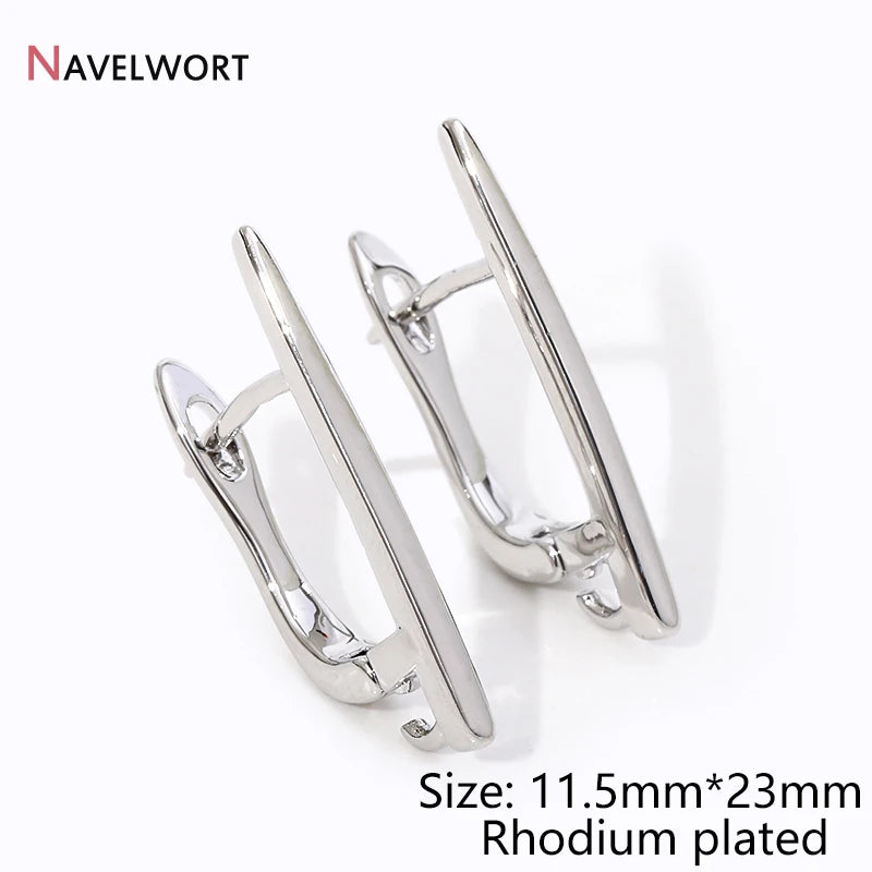 18K Gold Plated Brass Metal Earwires Basic Fasteners,Earring Fixtures,Inlaid Zircon Earring Hooks,Earring Making Supplies - R