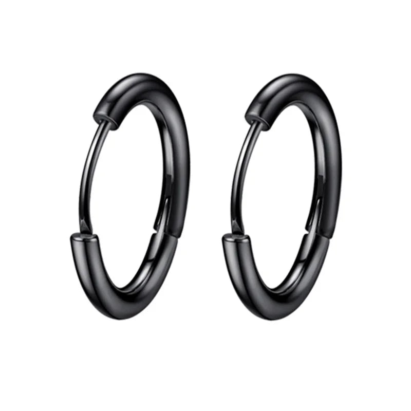 1 Pair Women/Man Stainless Steel Small Hoops Earring Piercing Ear Cartilage Tragus Simple Thin Circle Anti-allergic Ear Buckl