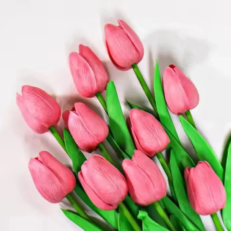 1/3/5PCS Tulips Artificial Flowers Real Touch Flowers Tulip Bouquet Decor Fake Tulips Flower for Home Wedding Decorations - D