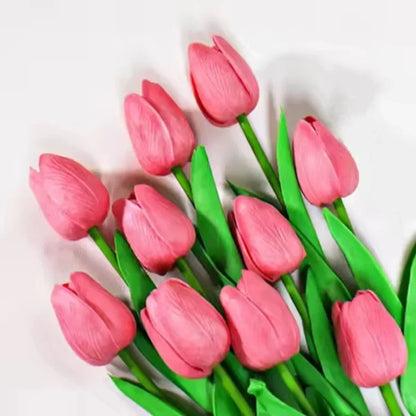 1/3/5PCS Tulips Artificial Flowers Real Touch Flowers Tulip Bouquet Decor Fake Tulips Flower for Home Wedding Decorations - D