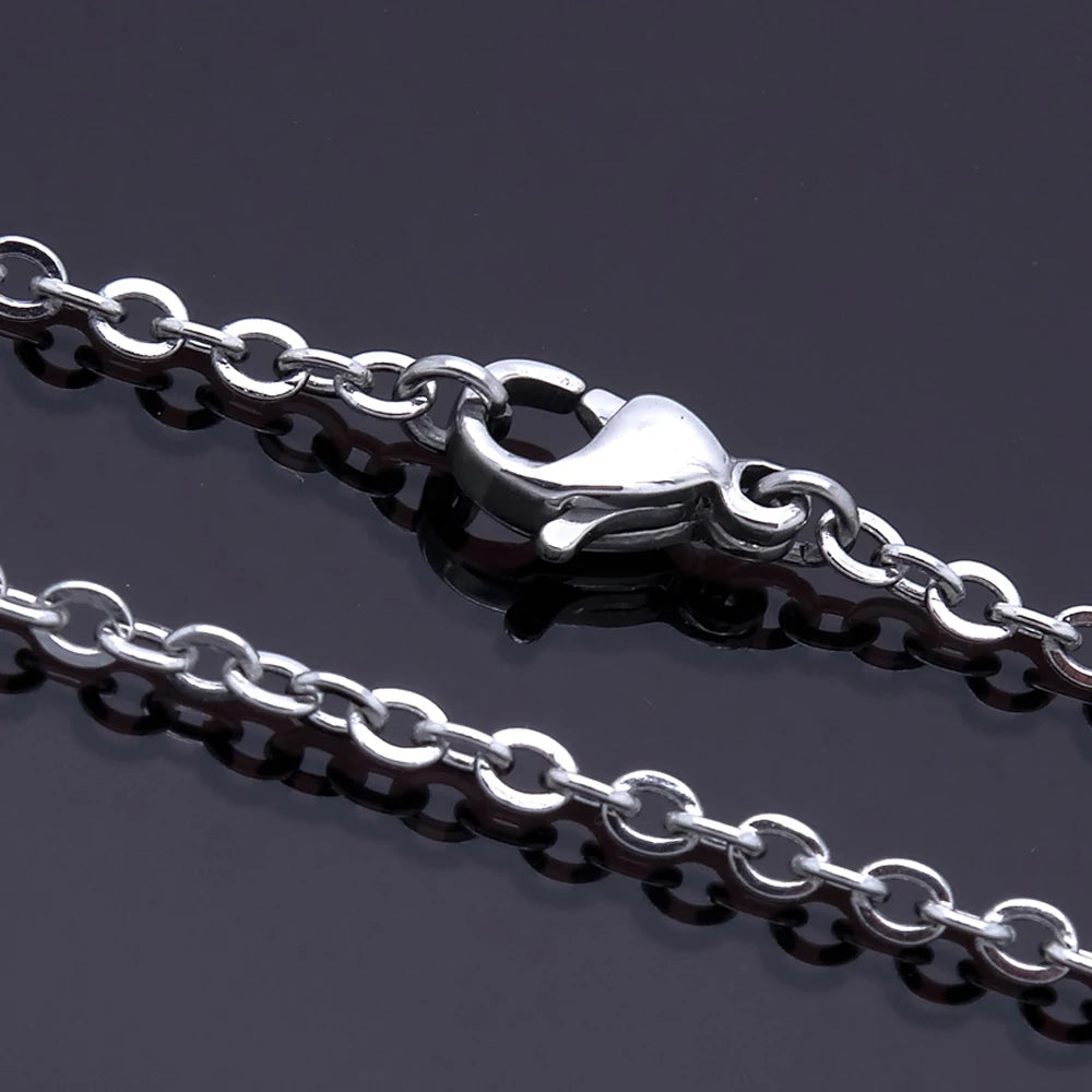 Men Women Jewerly 1mm 16" 18" 20" 22" 24" Inches Links Chain Fashion Necklace Stainless Steel Necklace Classic Pop Rolo Chain