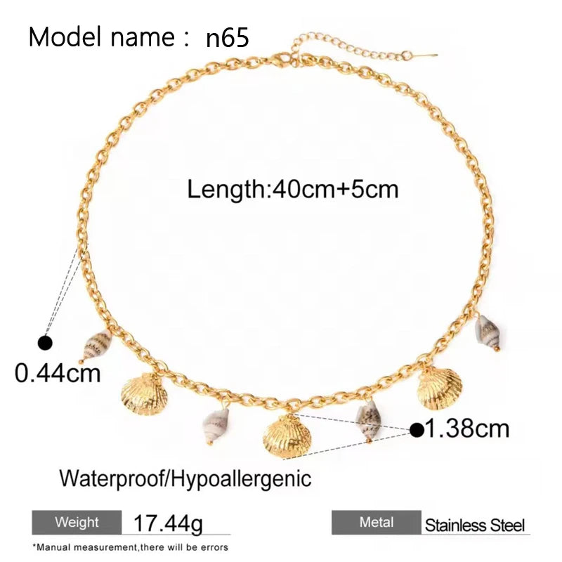 2026 Vintage Necklace On Neck Chain Women's Jewelry Accessories For Girls Clothing Aesthetic Gifts Fashion Pendant - gold n65