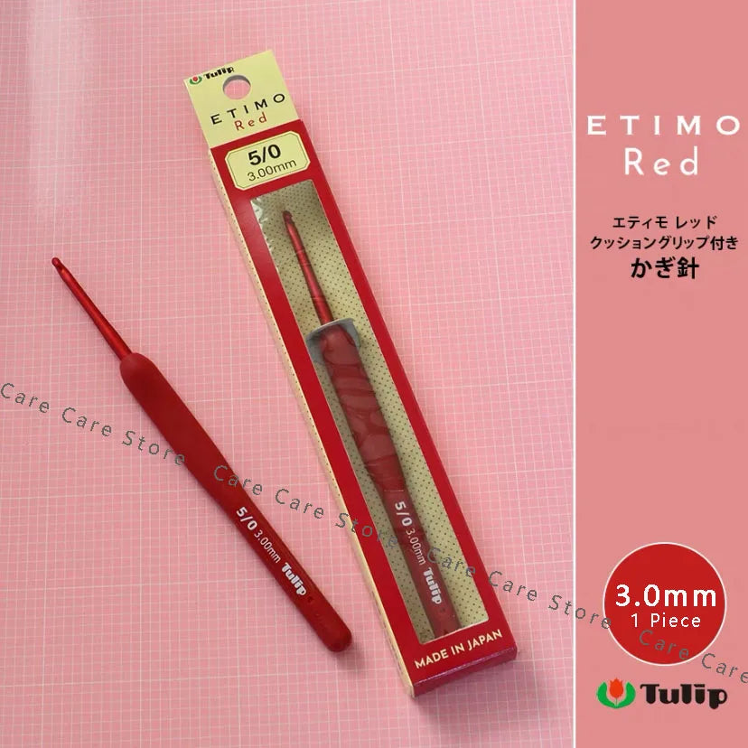 1 Piece Tulip Crochet Hooks Original Etimo Red Crochet Needles Tulip Hook Sweater Yarn Crochet knitting Hook - 1piece 3.0mm