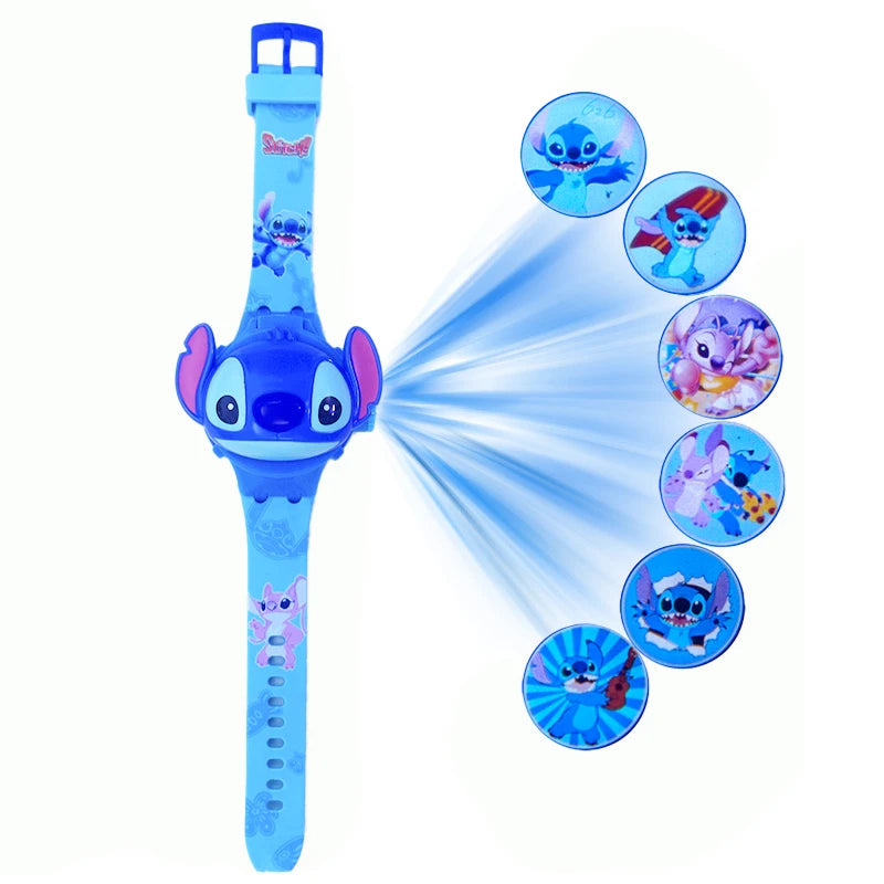 3D Cartoon Stitch Kids Watches For Girls Projection Unicorn Mickey Children Watch Digital Clock Gift montre enfant - 6ty-lan-