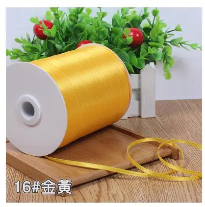 New (10meters/lot) 3mm Satin Ribbons For Craft Sewing Fabric Christmas Wedding Supplies Party Decoration Gift Wrap DIY Handma