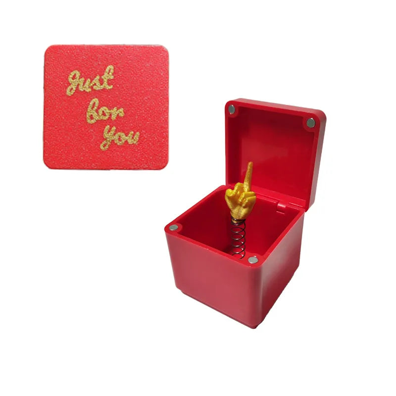 Christmas Interesting Prank Gift Middle Finger in Box Christmas Box Funny Creative Gifts Office Desk Decoration Home Decorati
