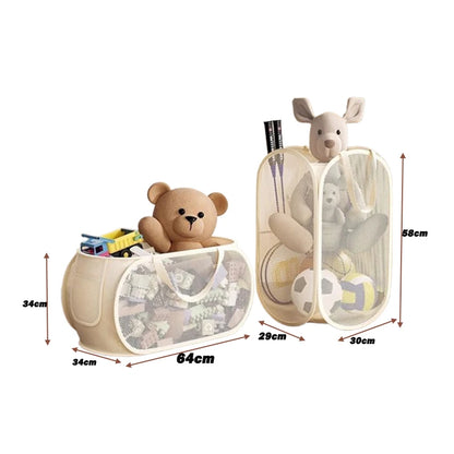 Children's Toys Storage Basket Large Capacity Laundry Basket Multifunctional Children's Dolls Breathable Storage Basket Mesh 