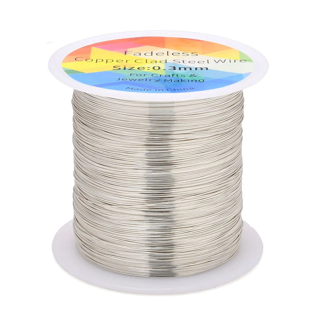 100m/328ft Fadeless Copper Clad Steel Wire Bendable Metal Sculpting Wire for Craft Floral Jewelry Making 0.3/0.4mm