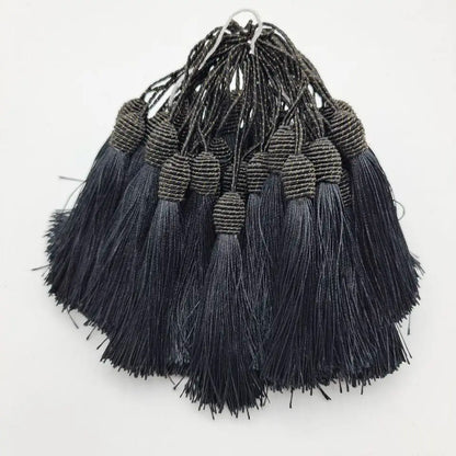 Beatiful 5pcs Hanging Rope African LaceTassels Fringe Sewing Tassel Trim for Fabric DIY Curtain Accessories Decoration - Blac