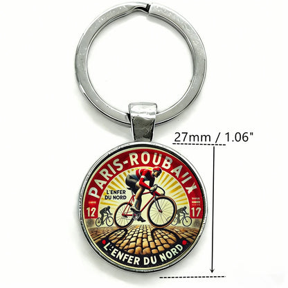 1pc Retro Bicycle Keychain Father's Day Cycling Gift for Dad Biker Bike Charm Bicycle Enthusiasts Riders Tour De France Souve