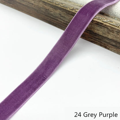 6-38mm Velvet Ribbon Wedding Party Decoration Handmade Gift Wrapping Hair Bowknot DIY Christmas #RoLi03 - 24 Grey Purple / 15