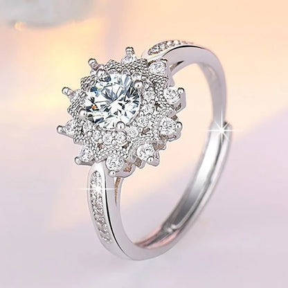 925 Sterling Silver Ring Sparkle Zircon Luxury for Women Rings Wedding Fine Jewelry Accessories Party Gift - YJ-1 J186