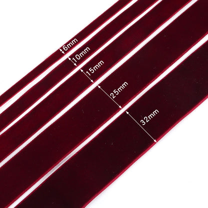 5/10 yards Wine Red Flocking Webbing Single Face Velvet Ribbons for DIY Clothing Handmade Gift Packaging Decorative Accessori