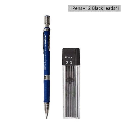 Mechanical Pencil Set 2.0 mm with 2B Black/Colors Lead Refill For Writing Sketching Art Drawing Painting School Automatic Pen