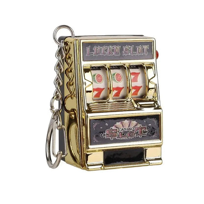 Mini Gambling Slot Machine Key Chains Creative Arcade Pocket Fruit Lucky Jackpot Gadget Antistress Toy Funny Games Keychain R