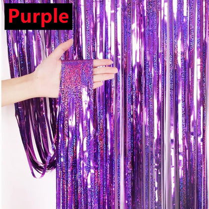 3/2/1Pack Party Backdrop Curtains Glitter Gold Tinsel Fringe Foil Curtain Birthday Wedding Decoration Adult Anniversary Decor