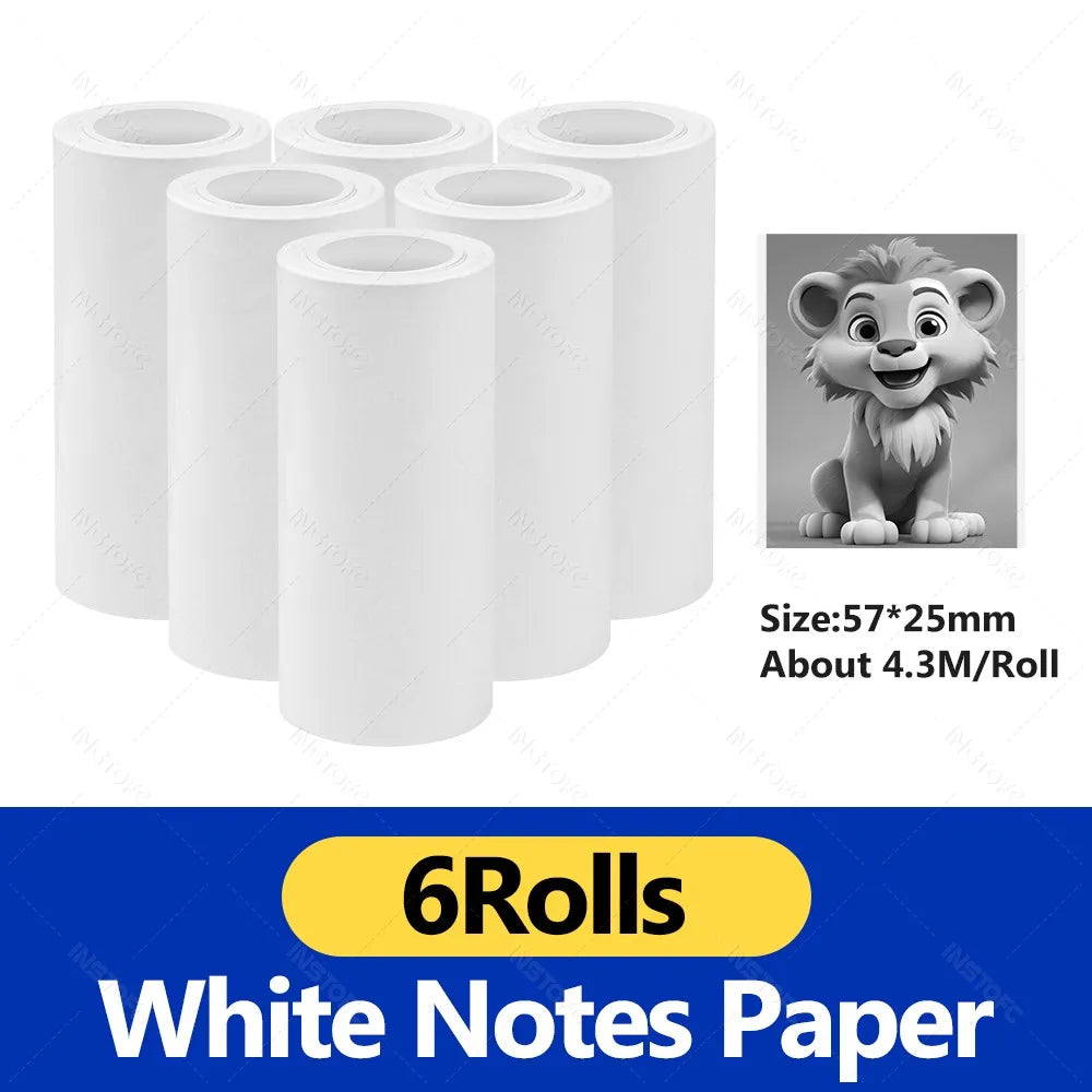 Thermal Printer Papers 57mm Color Papers for Camera Instant Print Kids Camera Printing Inkless Mini Portable Photo Printer - 