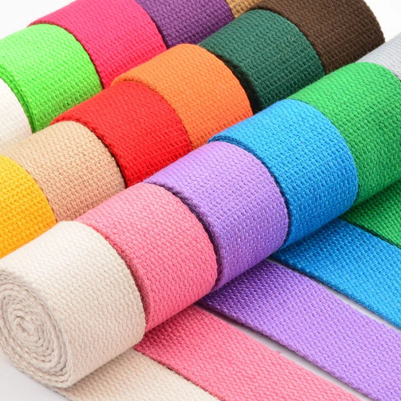 25mm 30mm 38mm 2yards Cotton Webbing Strap Canvas Cotton Ribbon For Knapsack Strapping Bags Crafts DIY Belt Bag Dog Accessori