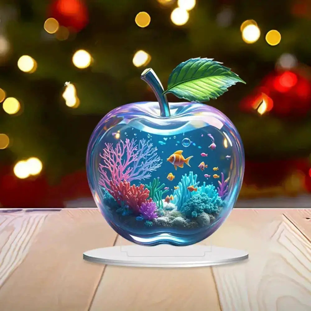 2D Acrylic Apple Landscape Desktop Decoration Ornament Home Living Room Entrance Tabletop Decoration Office Table Ornament