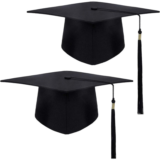 2025 Graduation Hat Black Adult Bachelor Caps with Tassels University Master Congratulation Graduation Party Decoration Suppl