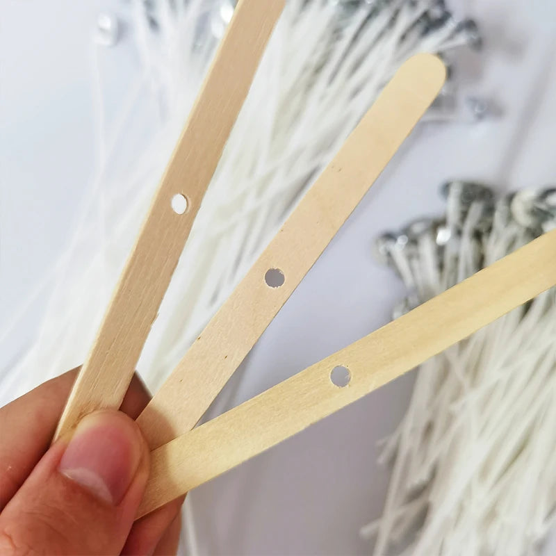 53pcs Candle Wicks Holder Waxed Cotton Candle Wicks Set with Stand Original Smokeless Candle Wicks Soy Oil Wax Core Woven Mak