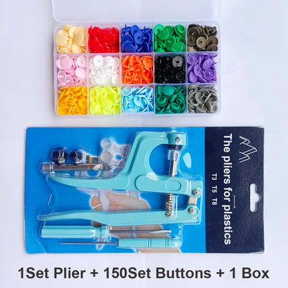 T5 Resin Snap Buttons Set Snaps U Shape Fastener Snap Pliers Buttons Kit Snaps Cloth Buttons DIY Sewing Machine Crafting Tool