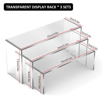 3/6/9Pcs Acrylic Display Stand Blind Box Storage Shelf U Shape Lightweight Cupcake Holder Dessert Display Jewelry Display Ris