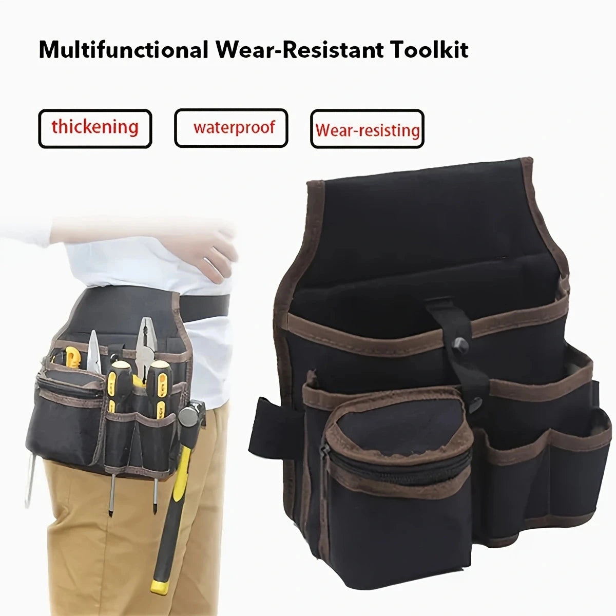 Multifunctional Tool Storage Bag Pouch Belt Hardware Electrician Toolkit Drill Waist Bag Wrench Screwdriver Tool Bags Organiz