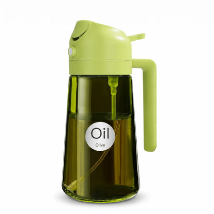 16oz Oil Dispenser Bottle for Kitchen, 2 in 1 Olive Oil Dispenser and Oil Sprayer, 470ml Olive Oil Spray Bottle for Cooking